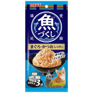[いなばペットフード] いなば　魚づくし　まぐろ・かつお　しらす入り60g×3P