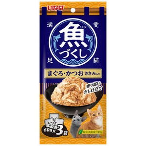[いなばペットフード] いなば　魚づくし　まぐろ・かつお　ささみ入り60g×3P