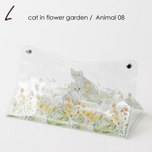 Jubilee クリアティッシュケース ビニール製 キャット 猫 L. cat in flower