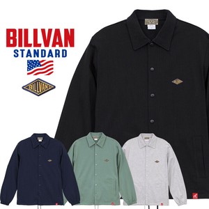 BILLVAN ヘビー・コットンジャージ ワンポイント青ワッペン コーチジャケット ビルバン