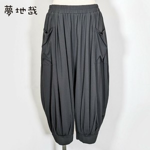 裾ピンタック 幅広パンツ