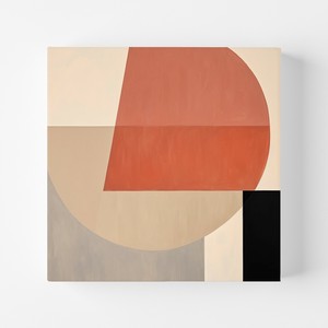 正方形キャンバスパネル 【 abstract geometric ウォームA 】北欧　インテリア アートパネル 抽象画