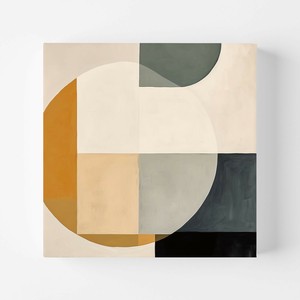 正方形キャンバスパネル 【 abstract geometric グレイッシュE 】北欧　インテリア アートパネル 抽象画