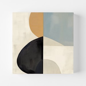 正方形キャンバスパネル 【 abstract geometric グレイッシュF 】北欧　インテリア アートパネル 抽象画