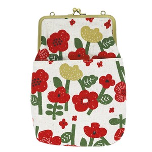 Shoulder Bag Red Gamaguchi Shoulder Bag 2Way Floral Pattern