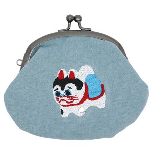 ※2025新作※【tottua】3.3寸がま口財布 刺繍 犬張り子