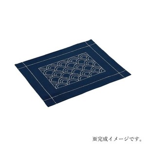 165　刺し子キット　ランチョンマット　青海葉