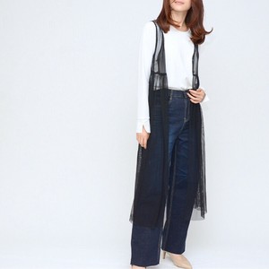 【多様な着こなしが可能】チュールロングジレ