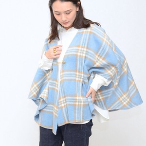 【ショールとしても◎】チェックポンチョ