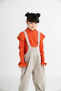 子供服 女の子 キッズ 秋冬 新作 カットソー トップス 長袖 セルマトップス(レンガ)