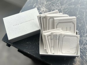 Greeting Card LETTERPRESS / Assort card box/mellow silver 12-types 72-pcs