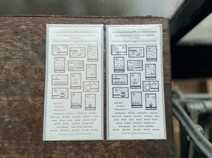 LETTERPRESS sticker sheet 【STAMP/Bronze・Darkblue】