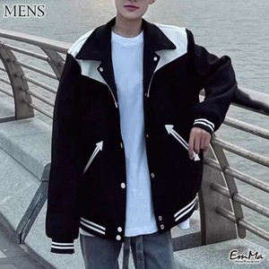 【メンズ】ジャケット ブルゾン 韓国風 ツートンカラー カジュアル 秋 冬  【2024AW】 EH4216