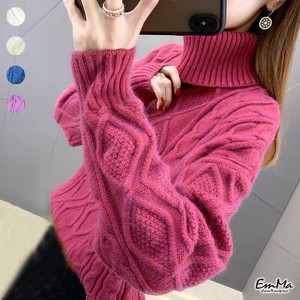 【2024AW】タートルネックケーブルニットセーター プルオーバー ハイネック 秋 冬  EH2500
