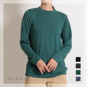 裏起毛ひまわりオイル加工　ハイネック長袖Tシャツ　ふんわり