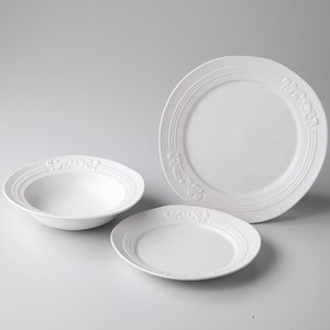 美浓烧 大餐盘/中餐盘 白色 3件每组