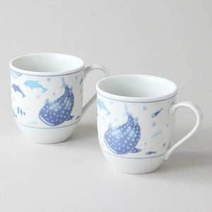 【お取り寄せ商品】波間の甚兵衛 ジンベエザメ ペアマグカップ 【美濃焼】