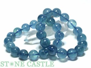 ☆高品質☆【ブレスレット】ディープアクアマリン (3A) (約13.5〜14mm) 【天然石 パワーストーン】