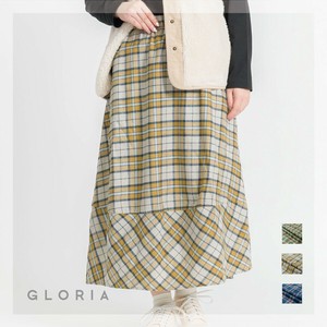 Skirt Check Pattern Ladies fashion Balloon Skirt