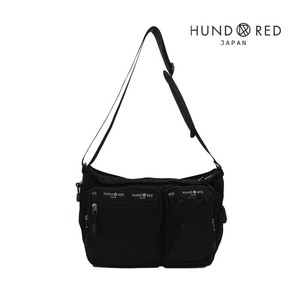 (HUND RED)ナイロン素材ダブルポケットショルダーバッグ