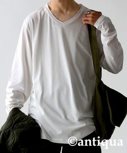 Antiqua T-shirt Long T-shirt V-Neck Tops Men's Autumn/Winter