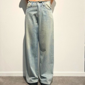 waist fringe vintage baggy denim