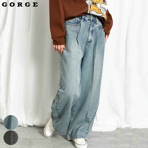 タックワイドデニムパンツ