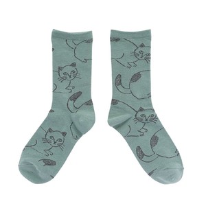 Crew Socks Matsuo Miyuki Cat socks Minnos