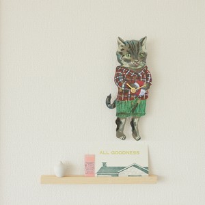 Nathalie Lete Diecut clock  Tabby cat