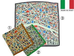 新作　シフォンプチスカーフ　イタリー製　パリマップ