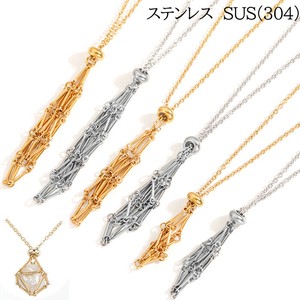 Gemstone Necklace Natural Stone Stainless Steel 1-pcs
