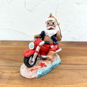 ハワイ直輸入!! ハワイアンクリスマスオーナメント【バイクサンタ】