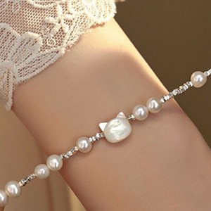 Gemstone Bracelet Pearls/Moon Stone Ladies fashion White-cat Cat