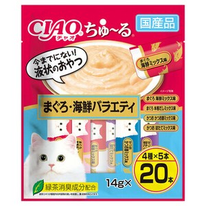 [いなばペットフード] CIAOちゅーる　まぐろ・海鮮バラエティ14g×20P