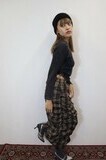 チェック柄シャーリングロングSK
