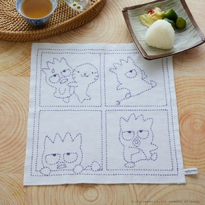 はぴだんぶいの刺し子ふきんキット　バッドばつ丸【手作りキット】