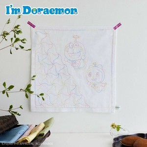 I’m Doraemon　和の伝統柄刺し子小ものキット（ふきん　千鳥）【手作りキット】