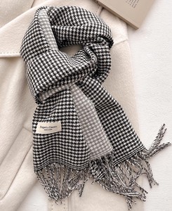 Thin Scarf Check Pattern Scarf Long Unisex Autumn/Winter