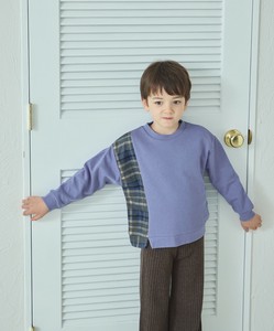 Kids' Full-Length Pant Check Pattern Design Switching