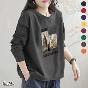 長袖プリントTシャツ コットン カジュアル 春 秋   EH1497【2024AW】