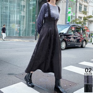 背带裙/连体裙 马甲裙 前拉链 补货 雅卡尔织布 高腰 2024新品
