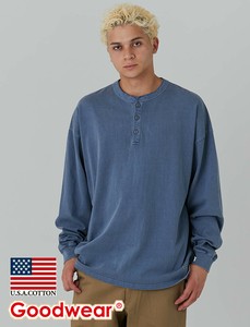 USAコットン製品染めSUPER BIGヘンリーネックロンT