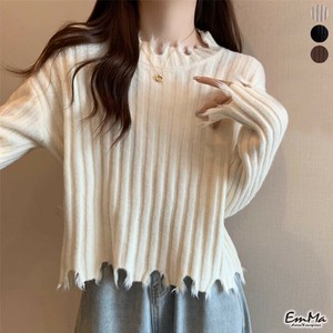 【2024AW】ダメージリブニットセーター カジュアル 長袖 秋 冬   EH1494