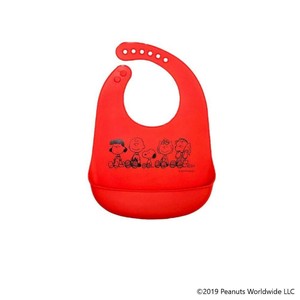 ベビー用品 お食事エプロン スヌーピー(SNOOPY)シリコンエプロン　SN-9047・レッド