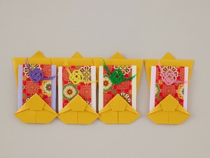 和紙おりがみポチ袋キット　黄金／蜀江文様【手作りキット】