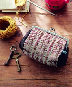津軽こぎん刺し模様の刺し子手作りキット　がま口たるポーチ【手作りキット】