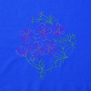 縫製済み刺し子の風呂敷キット　秋桜【手作りキット】