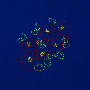 縫製済み刺し子の風呂敷キット　椿【手作りキット】