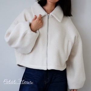 Blouson Jacket Puff Sleeve Short Jacket Sheep Boa