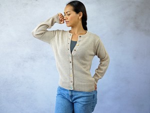 Sweater/Knitwear Crew Neck Colorful Alpaca